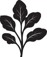 Simple spinach icon in black style vector