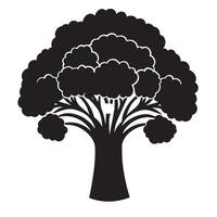 Minimalist black silhouette of broccoli in format vector