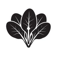 Minimalist black icon of spinach in format vector