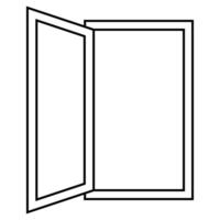 Open Door Frame Line Art, open window air out stuffiness vector