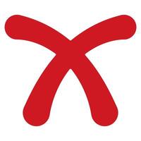 Red X shaped symbol false rejected, cancel sign not accepted vector
