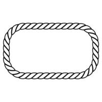 Line drawing of a rectangular frame made from rope vector
