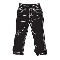 Minimalist black icon of jeans in format vector