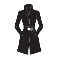 Black illustration of a simple coat silhouette vector
