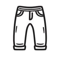 Minimalist black icon of pants in format vector