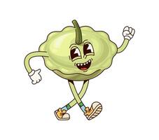 Groovy squash vegetable character with a big smile vector