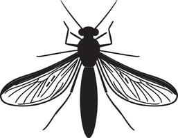 Minimalist black silhouette of a firefly insect in format vector
