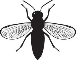 Monochrome illustration of a firefly insect symbol vector