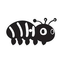 Minimalist black icon of a caterpillar in format vector