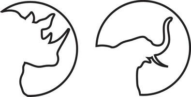 animal logo illustration design with circle style. for brand, pin, or elements vector
