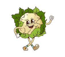 A cartoon character of a cabbage running vector