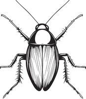 Monochrome illustration of a cockroach symbol vector