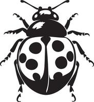 Minimalist black outline of a ladybug in format vector