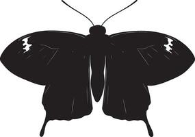 Minimalist black silhouette of a moth in format vector