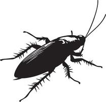 Black illustration of a simple cockroach silhouette vector