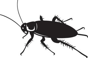 Minimalist black silhouette of a cockroach in format vector