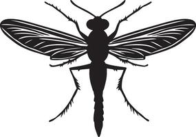 Mosquito simple silhouette black illustration vector
