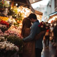 Romantic Proposals in Flower Markets photo