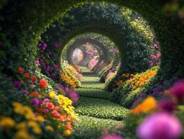 Burrows and Tunnels in a Blooming Garden photo
