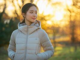 Evening Stroll in a Classic Light Jacket photo