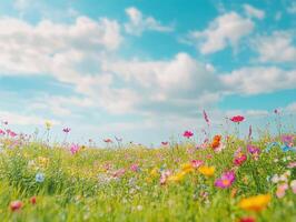 Freshly Mown Lawn and Bright Flowers photo