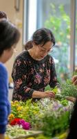 Community Gathering Around Flower Demonstration photo