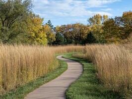 Winding Path Through Tall Grasses photo