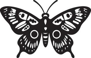 Minimalist black icon of a moth in format vector
