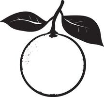 Black illustration of a tangerine icon vector