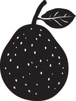 a black and white illustration of a pear vector