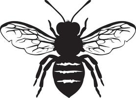 Minimalist black silhouette of a bee in format vector