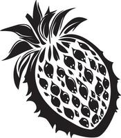 Dragonfruit simple silhouette black illustration vector
