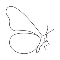 Continuous one line art simple butterfly sketch outline illustration vector