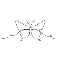 Butterfly continuous one line drawing and minimalist outline simple icon vector