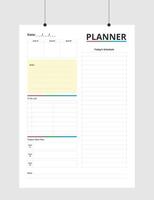 Minimalist Printable planner template design, Daily planner for every day, Schedule, tasks, notes for the every day and simple printable to do list, Graphic set for daily routine. vector