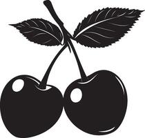 Minimalist black silhouette of a cherry in format vector