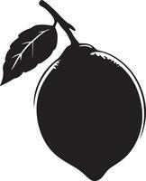 Black illustration of a simple lemon silhouette vector