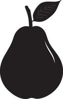 Pear simple silhouette black illustration vector