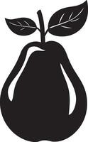 Black illustration of a pear icon vector
