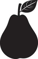 Black illustration of a simple pear silhouette vector