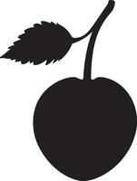 Plum simple silhouette black illustration vector