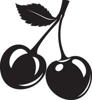 Minimalist black icon of a cherry in format vector