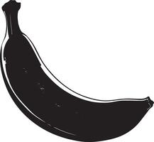 Banana simple silhouette black illustration vector