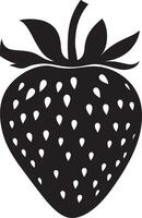 Simple strawberry icon in black style vector