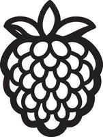 Black illustration of a raspberry icon vector