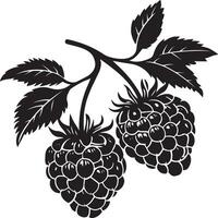 Black illustration of a simple raspberry silhouette vector