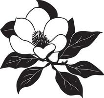 Minimalist black silhouette of a magnolia flower in format vector