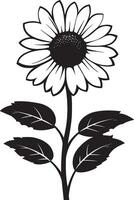 Minimalist black icon of an aster flower in format vector
