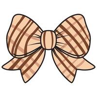 A high-quality illustration of a beige striped bow, designed with elegance and charm. vector