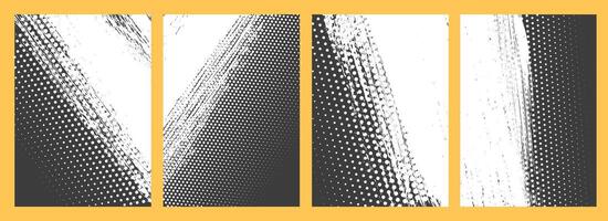 Set of Abstract halftone and grunge texture art Brochure cover style background vector